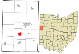 Location in Mercer County and the state of Ohio.