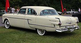 1954 Packard Patrician Touring Sedan rear left, Lime Rock.jpg