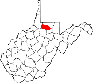 Map of West Virginia highlighting Marion County