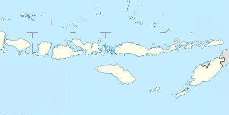 Map of Lesser Sunda Islands with mark showing location of Kangean Islands