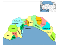 Location of Kemer within Turkey