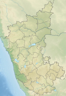 Map showing the location of Badami cave temples