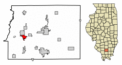 Location of Christopher in Franklin County, Illinois.