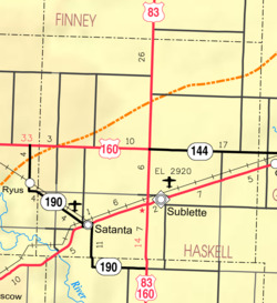 KDOT map of Haskell County (legend)
