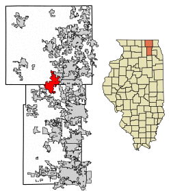 Location of Huntley in Kane County, Illinois