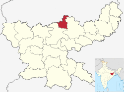 Location of Koderma district in Jharkhand