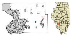 Location of Marine in Madison County, Illinois.