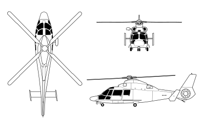 MH-65C Dauphin orthographical image.svg