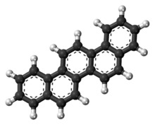 Ball-and-stick model of the picene molecule ball