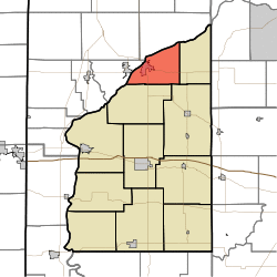 Location of Logan Township in Fountain County