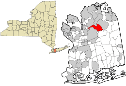 Location in Nassau County and the state of New York.