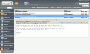 Screenshot of citadel groupware 2011