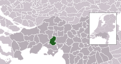 Highlighted position of Gilze en Rijen in a municipal map of North Brabant