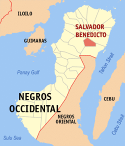 Map of Negros Occidental with Salvador Benedicto highlighted
