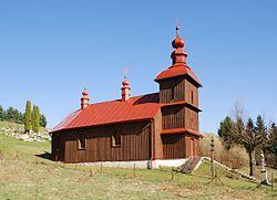 Wooden church in village