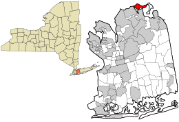 Location in Nassau County and the state of New York.