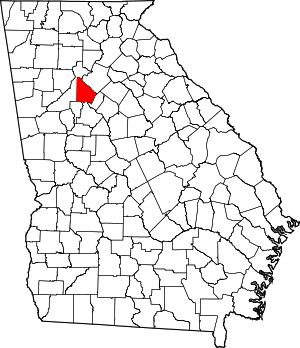 Map of Georgia highlighting DeKalb County