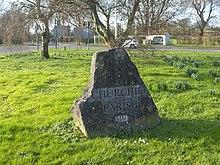 Photograph of the Churchill Millennium stone that was installed as part of the Year 200 celebrations.