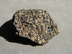 A speckled rock specimen