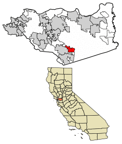 Location of Blackhawk in Contra Costa County, California.