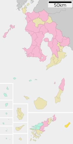 Location of Kikai in Kagoshima Prefecture