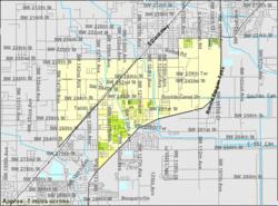 U.S. Census Bureau map showing CDP boundaries