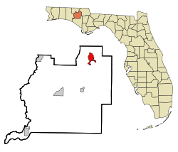 Location in Washington County and the state of Florida