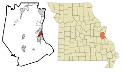Location of Herculaneum, Missouri