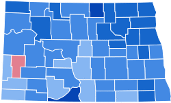 North Dakota House of Representatives At Large Election Results by County, 2006.svg