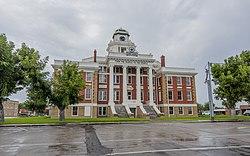 The San Saba County Courthouse in San Saba with emblem "From the People to the People."