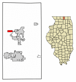 Location of Caledonia in Boone County, Illinois.