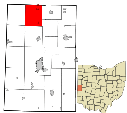 Location in Darke County and the state of Ohio.