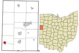 Location in Mercer County and the state of Ohio.