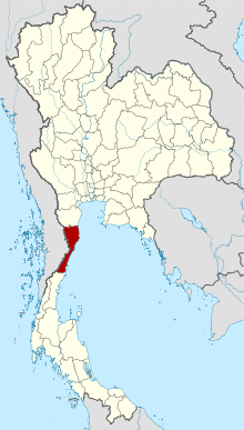 Map of Thailand highlighting Prachuap Khiri Khan Province