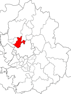 Map of Gyeonggi highlighting Deogyang-gu.