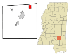 Location of Sandersville, Mississippi