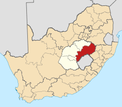 Location of Thabo Mofutsanyana District Municipality within Free State