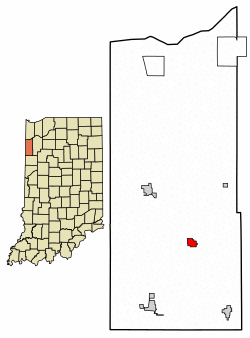 Location of Brook in Newton County, Indiana.