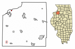Location of Cleveland in Henry County, Illinois.