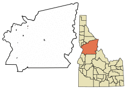 Location of Kooskia in Idaho County, Idaho.