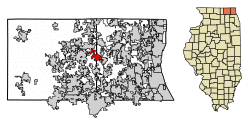 Location of Lakemoor in Lake County, Illinois.