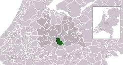 Highlighted position of Houten in a municipal map of Utrecht