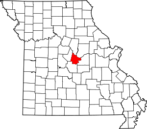 Map of Missouri highlighting Cole County