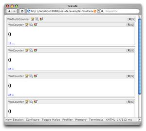 Screenshot of a web application in development mode