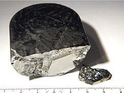 Sample of crystalline indium antimonide