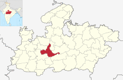 Location of Sehore district in Madhya Pradesh