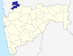 Map of Maharashtra with Nandurbar highlighted in blue