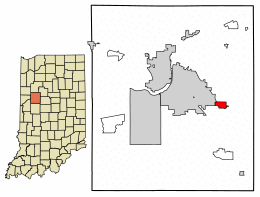 Location of Dayton in Tippecanoe County, Indiana.