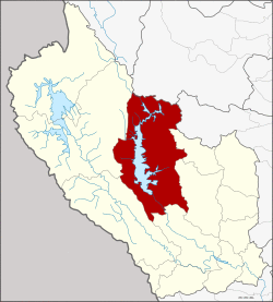 District location in Kanchanaburi Province