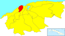 Location of Plaza de la Revolución in Havana